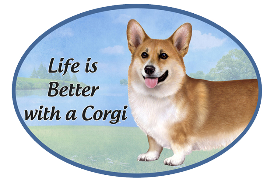 Welsh Corgi car magnets, oval