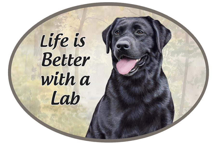 Labrador, black car magnets, oval
