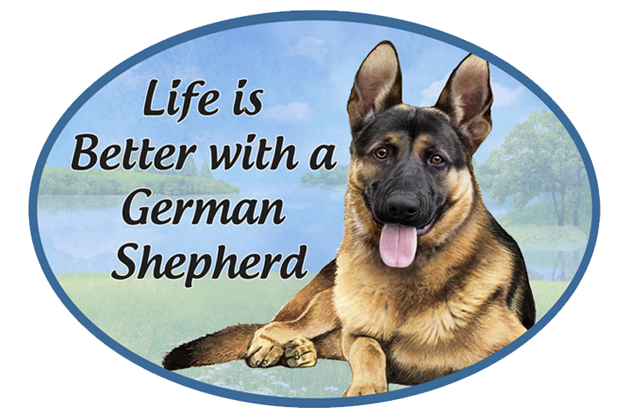 German Shepherd car magnets, oval