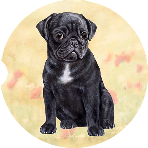 Pug_Black coasters car
