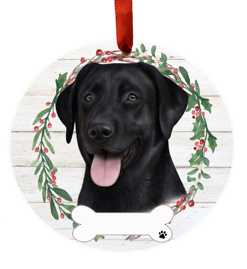 Labrador, black ornament, ceramic wreath