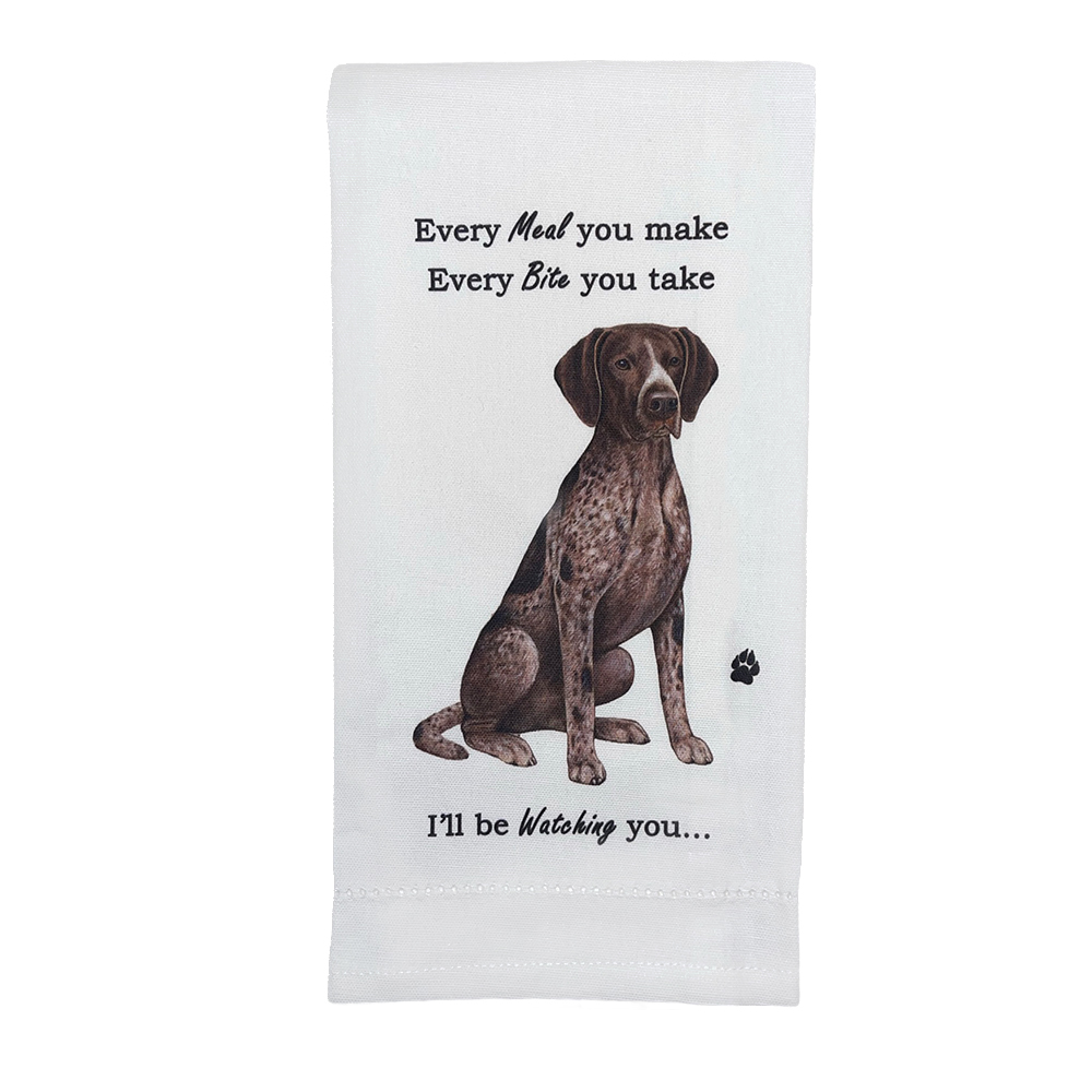 German Shorthaired pointer towels, every bite you take