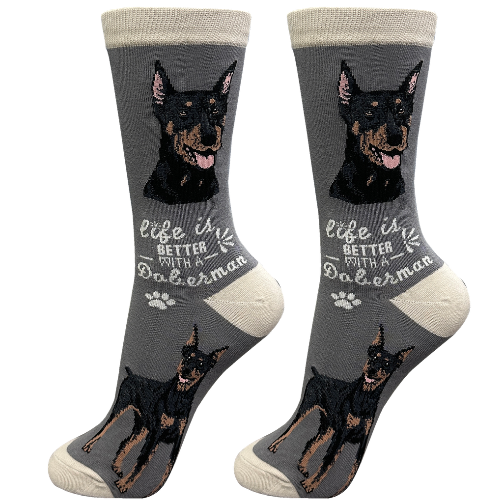 Doberman  socks, life is better