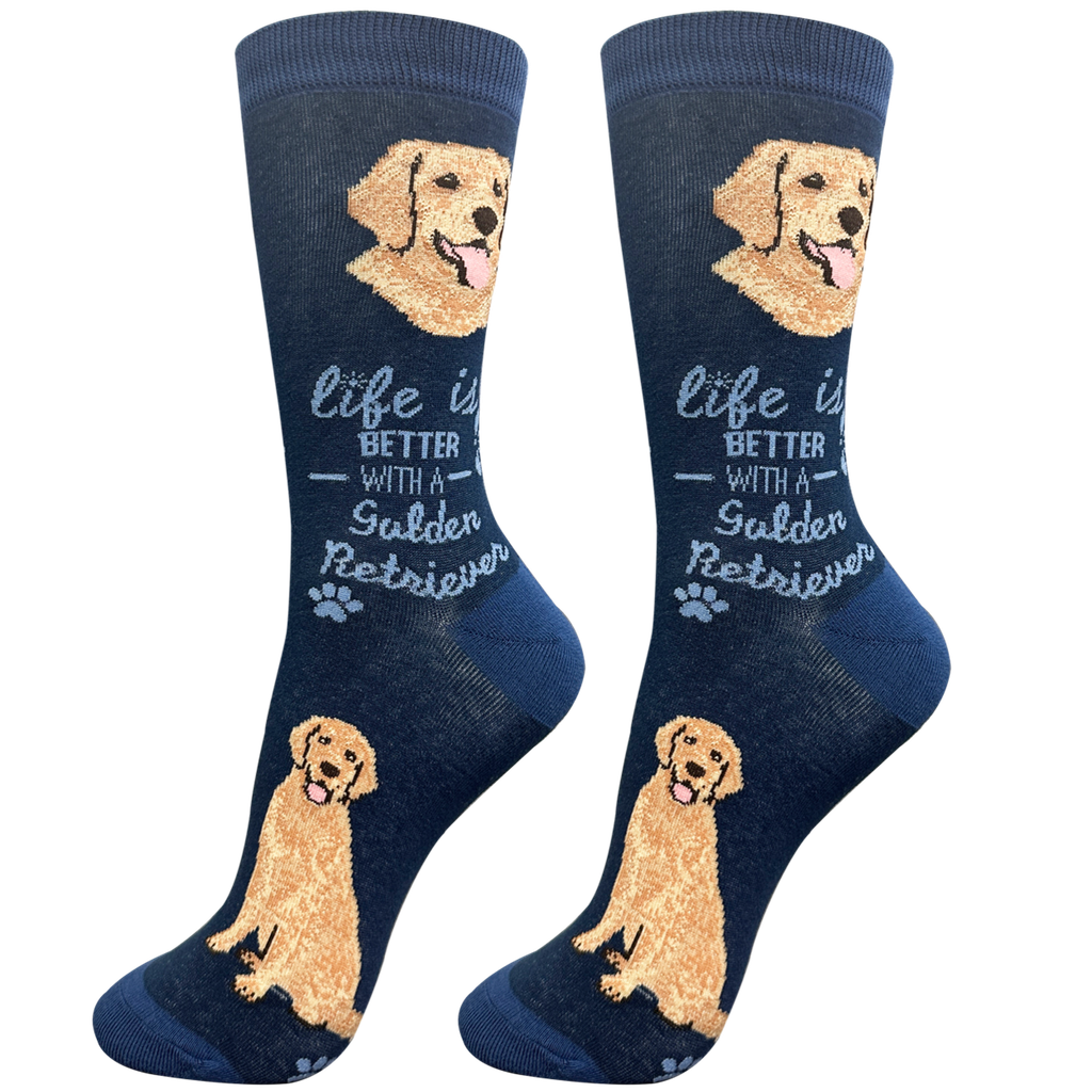 Golden Retriever  socks, life is better