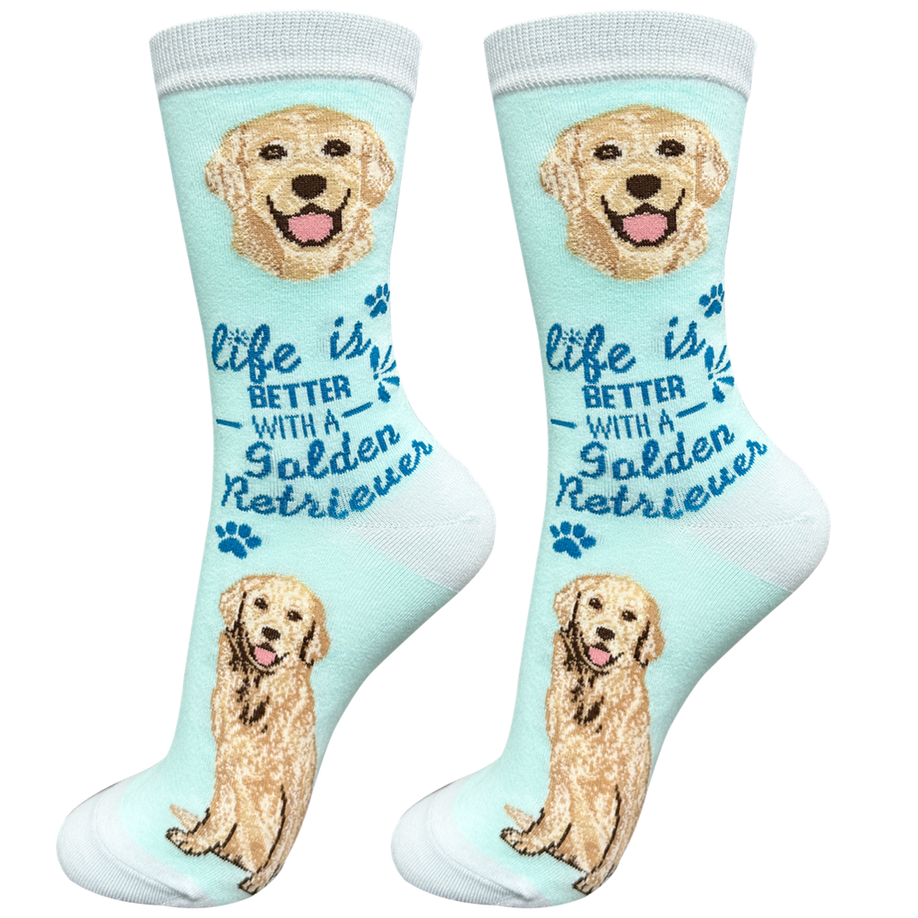 Golden Retriever  socks, life is better