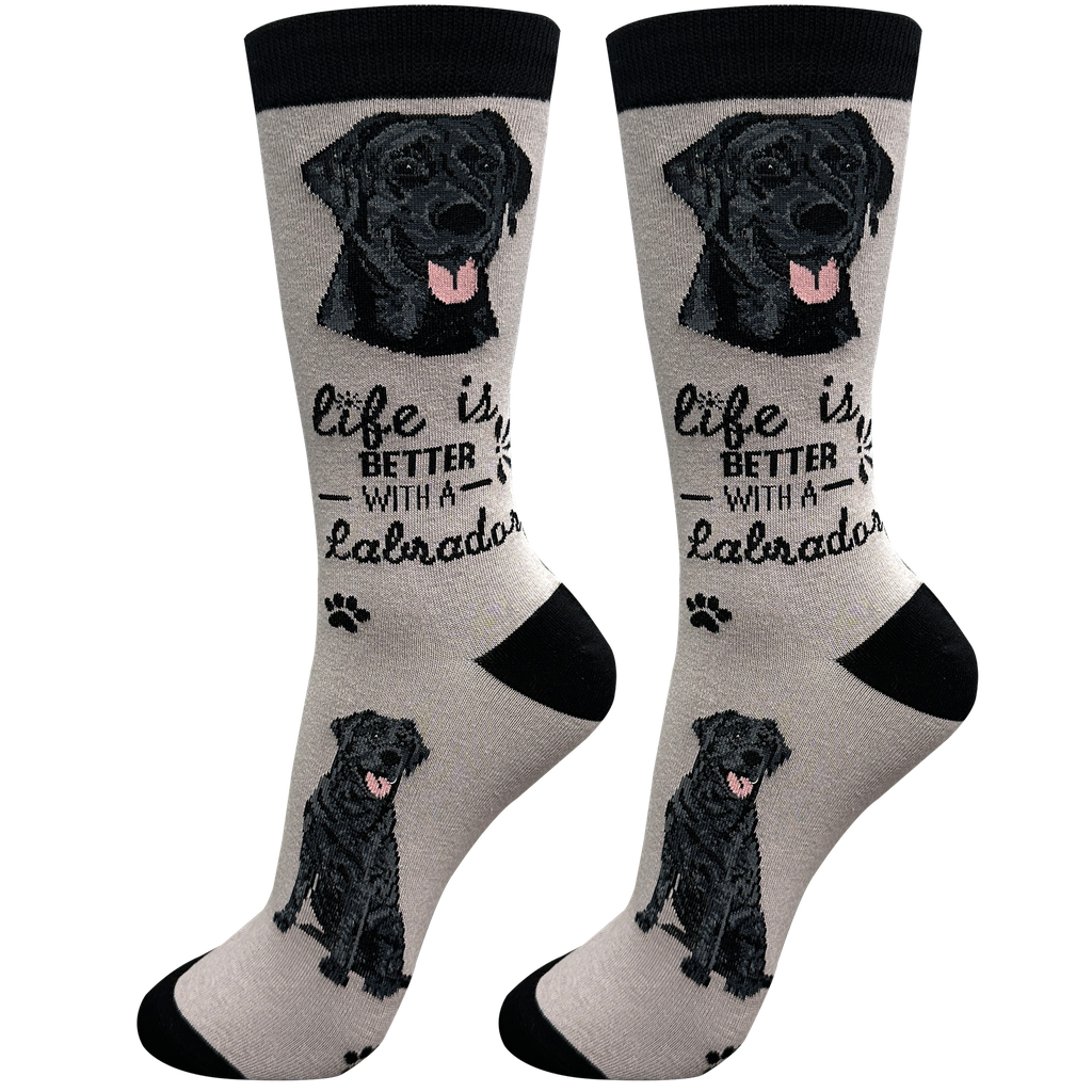 Labrador, black socks, life is better