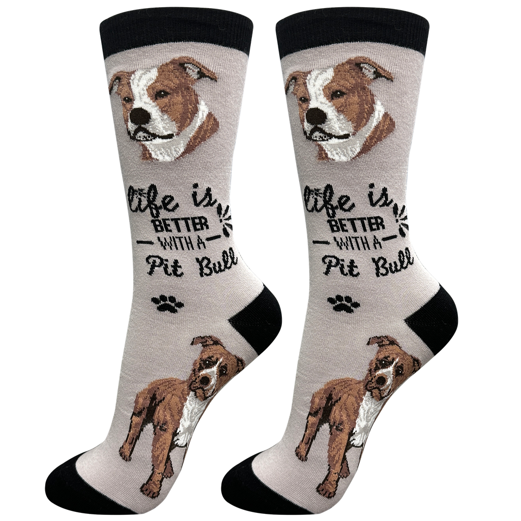 Pit Bull socks, life is better