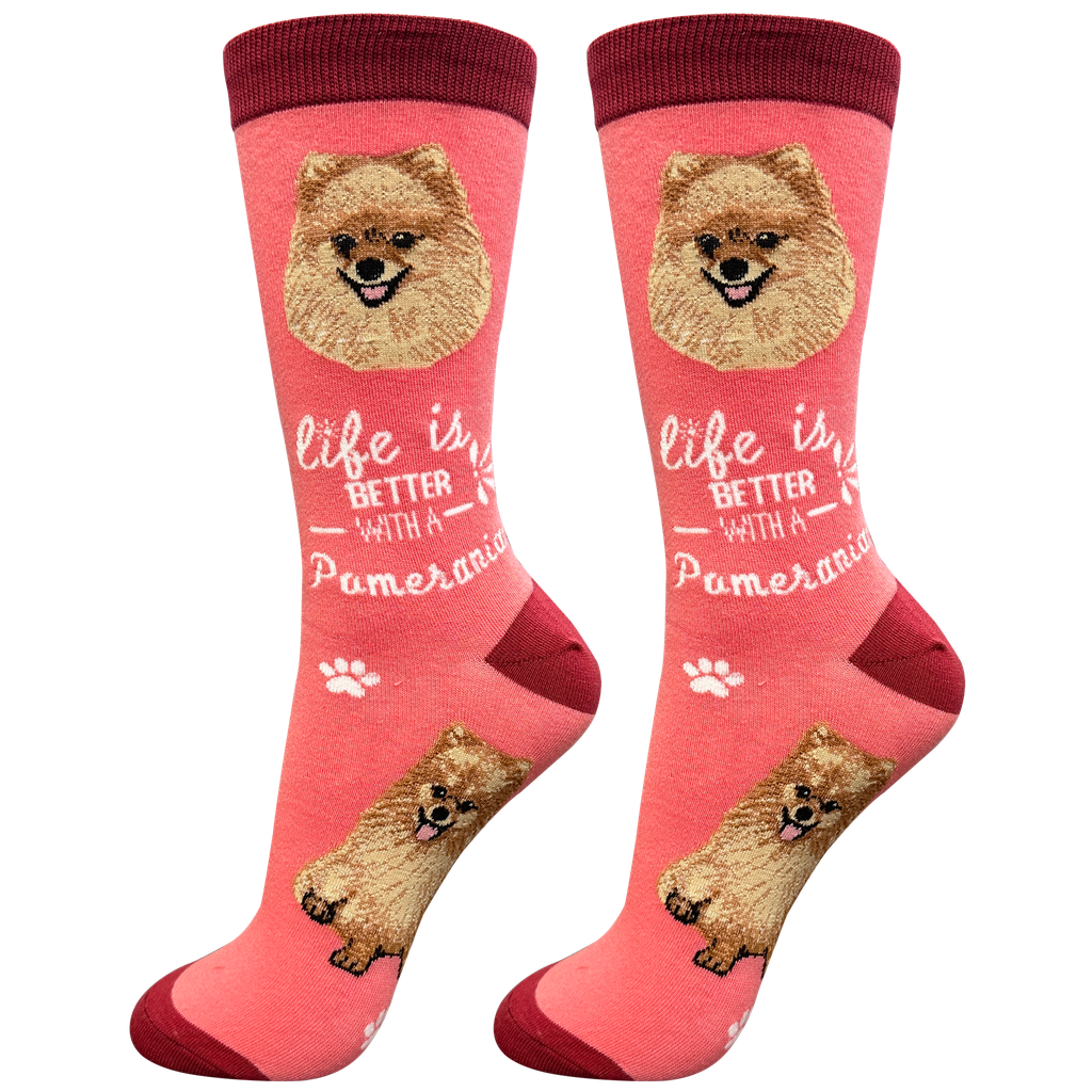 Pomeranian  socks, life is better