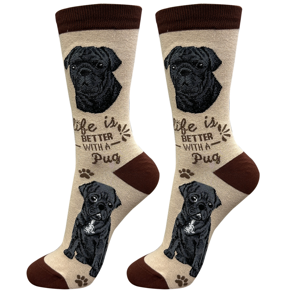 Pug, black socks, life is better