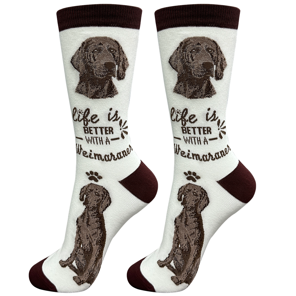 Weimaraner  socks, life is better