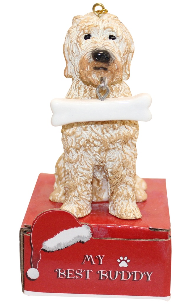 Goldendoodle  Ornament statue with bone