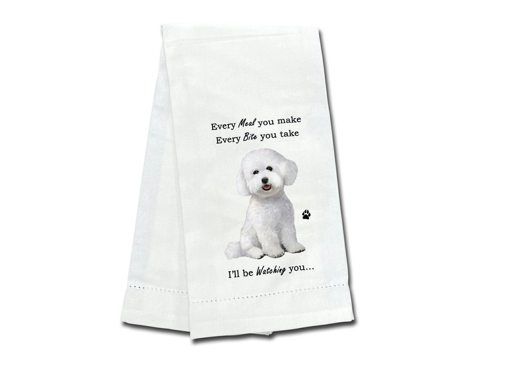 Bichon Frise  towels, every bite you take
