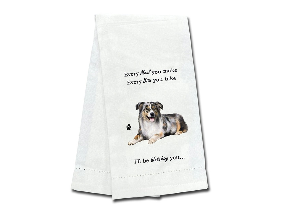 Australian Shepherd towels, every bite you take
