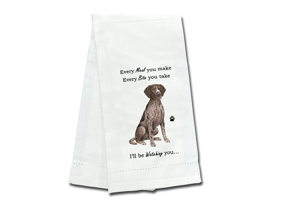 Weimeraner towels, every bite you take