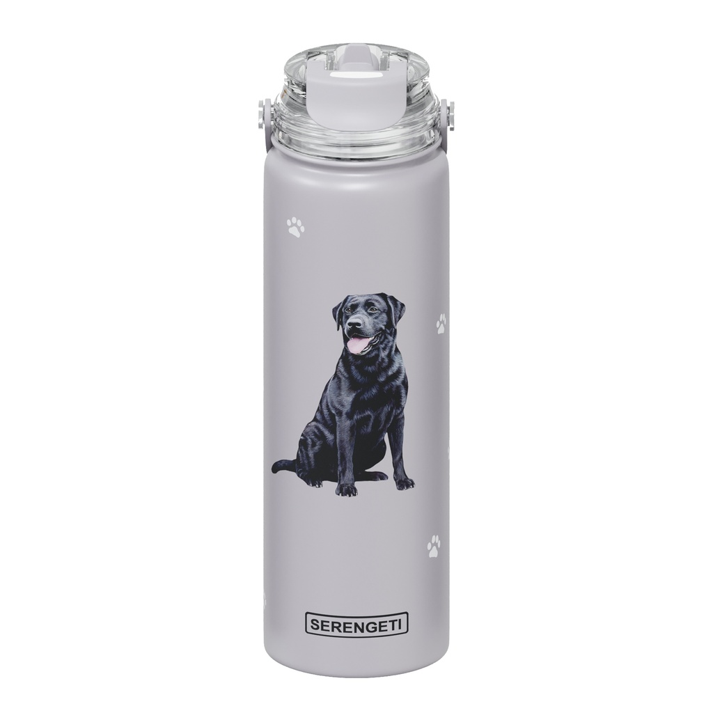 Lab, black water bottle