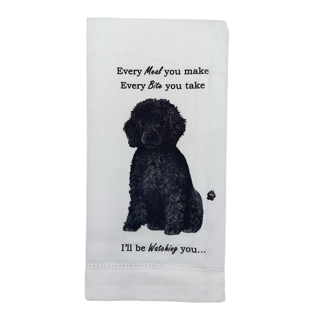 Poodle, black, Kitchen Towel