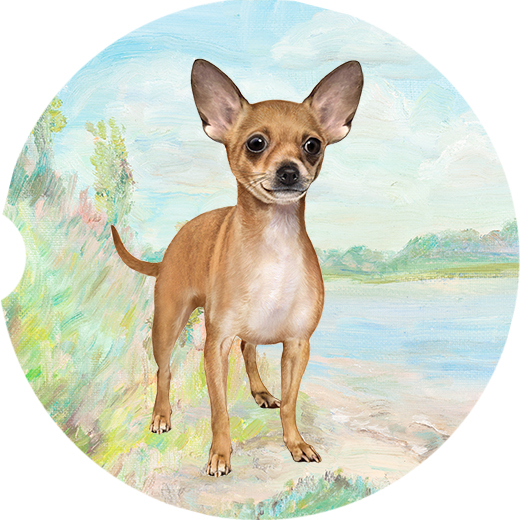 Chihuahua Tan Standing coasters car