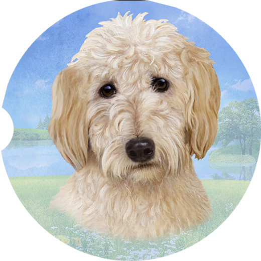 Goldendoodle Face coasters car