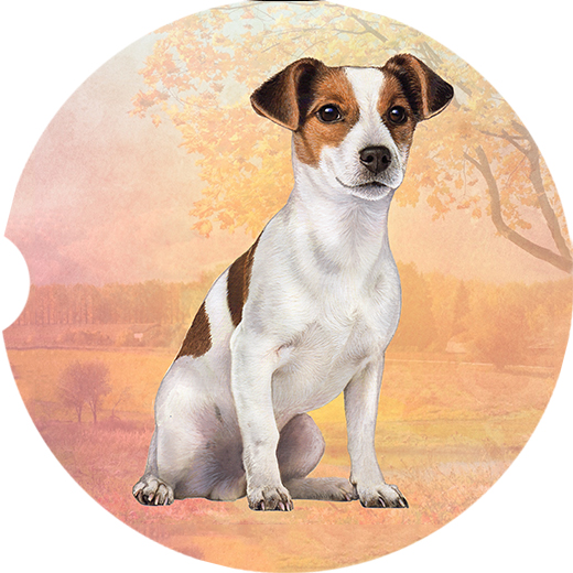 Jack Russell Sitting coasters car