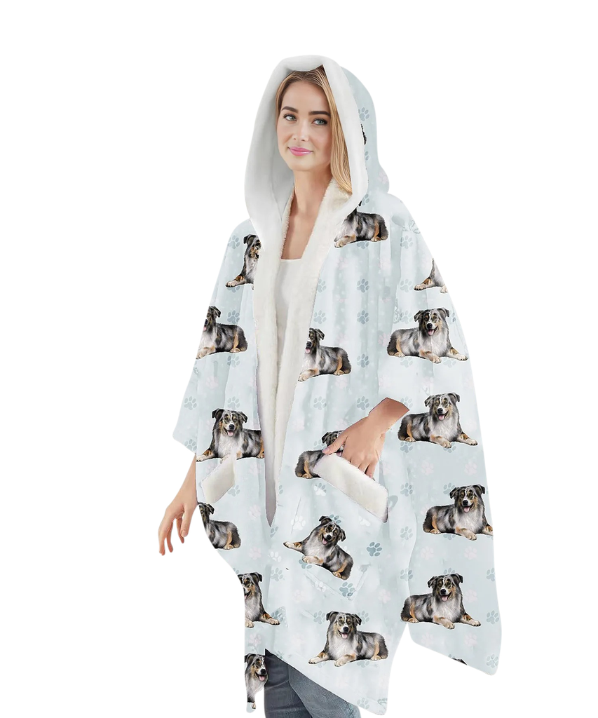 Australian Shepherd Snuggs Wrap - Wearable Blanket Hoodie
