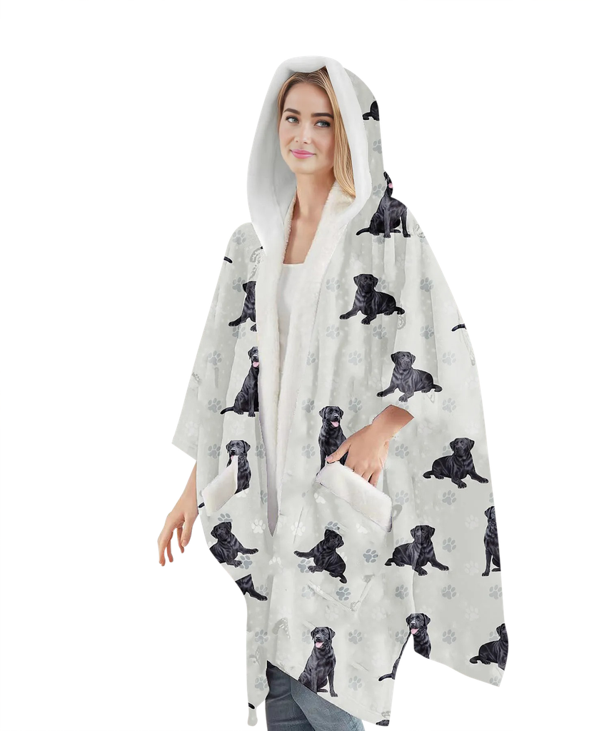 Labrador Black Snuggs Wrap - Wearable Blanket Hoodie