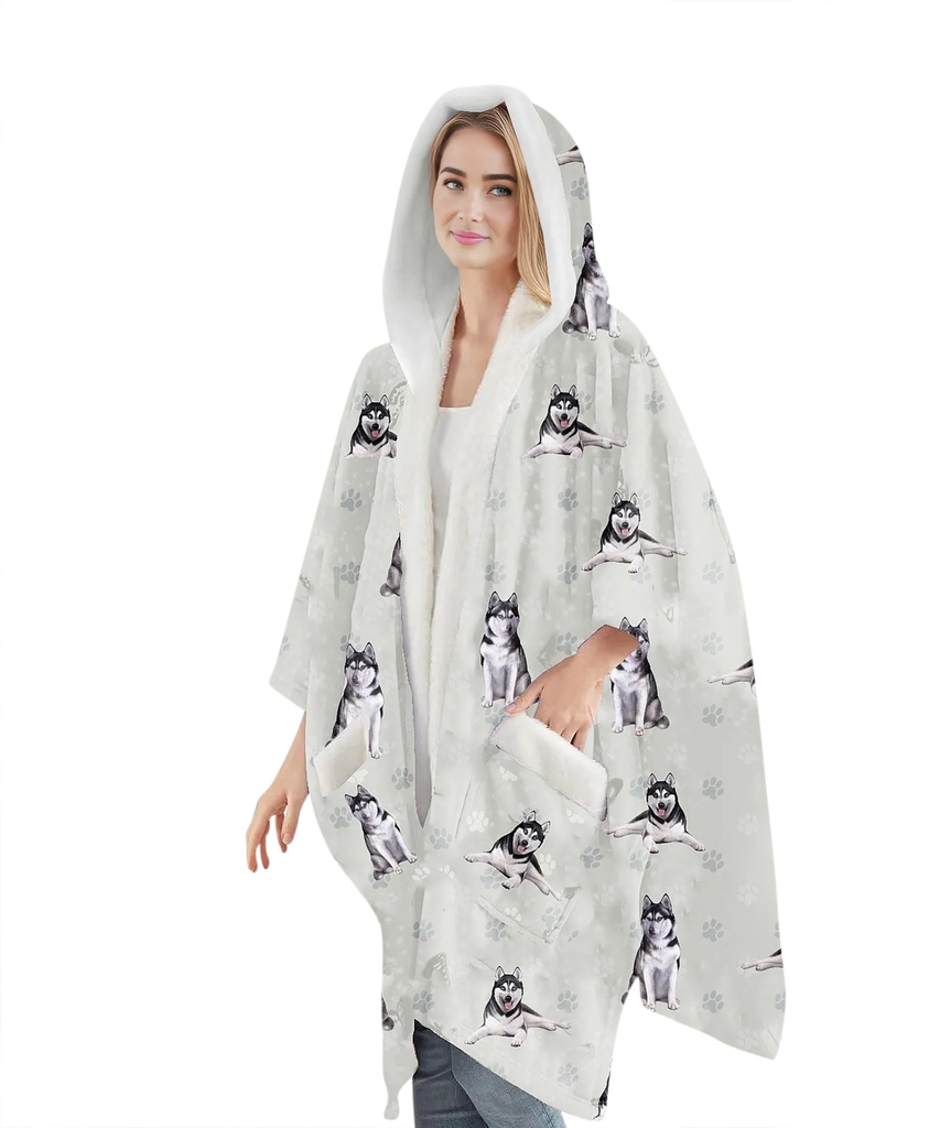Siberian Husky Snuggs Wrap - Wearable Blanket Hoodie