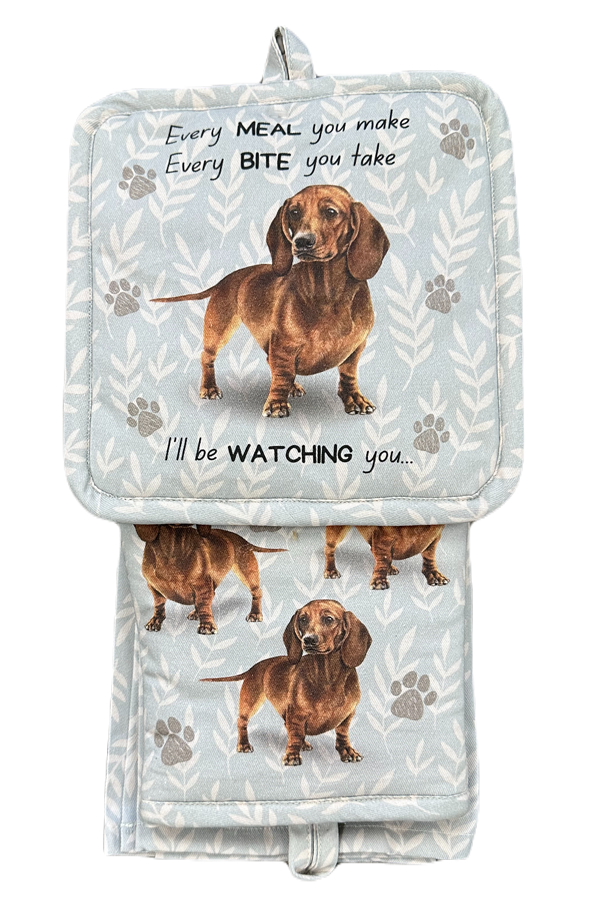 Dachshund Red - 3 Piece Kitchen Set