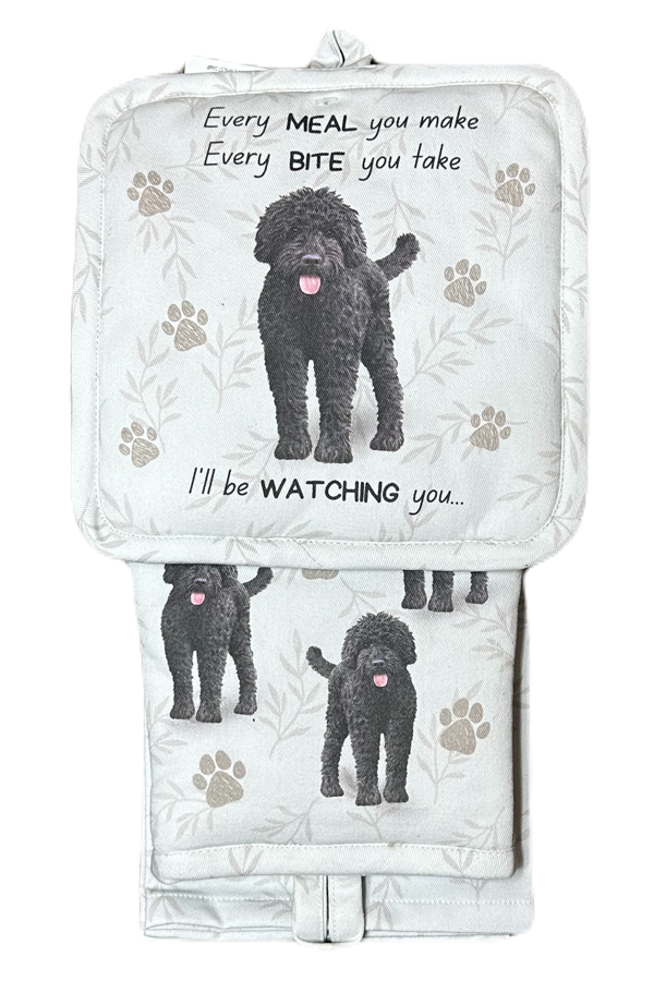 Labradoodle Black - 3 Piece Kitchen Set