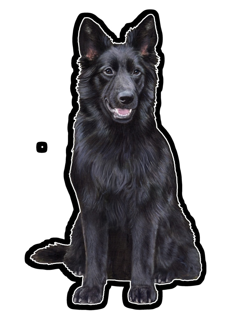 German Shepherd, Black Sticker