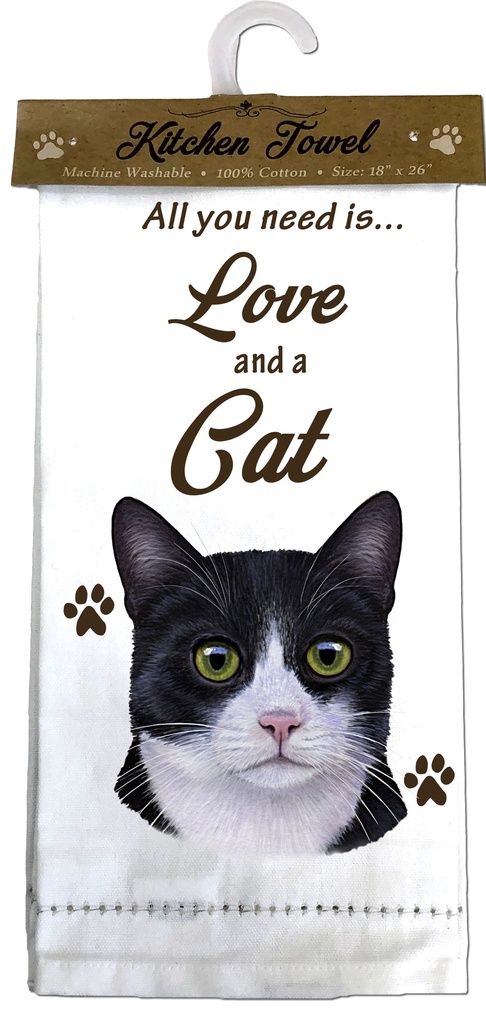 Black and White Cat Kitchen Towel