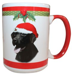 Labrador Chocolate, Closeout Christmas Mug