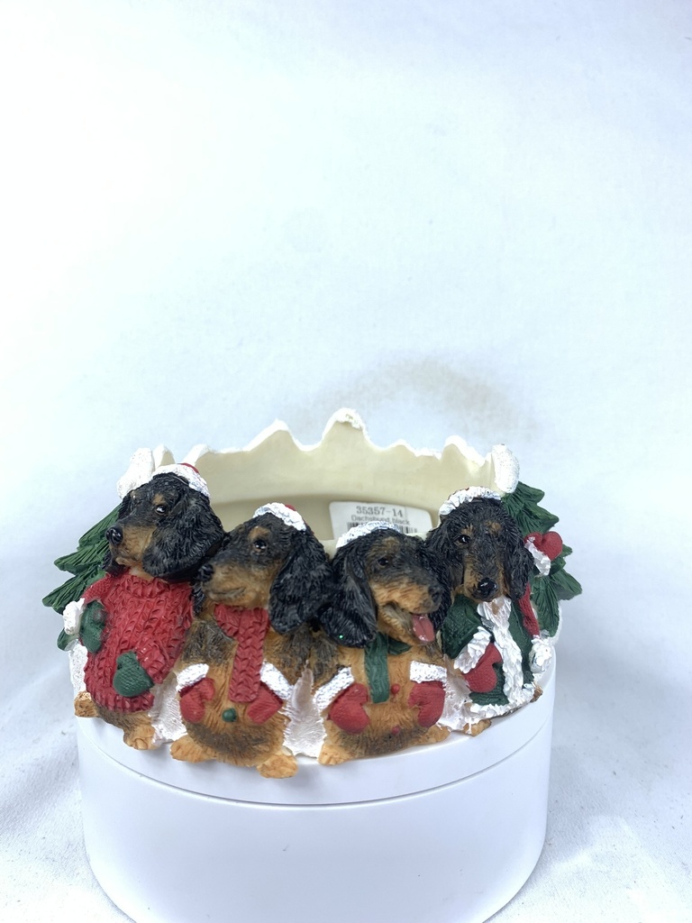Dachshund, black candle topper (Ceramic)