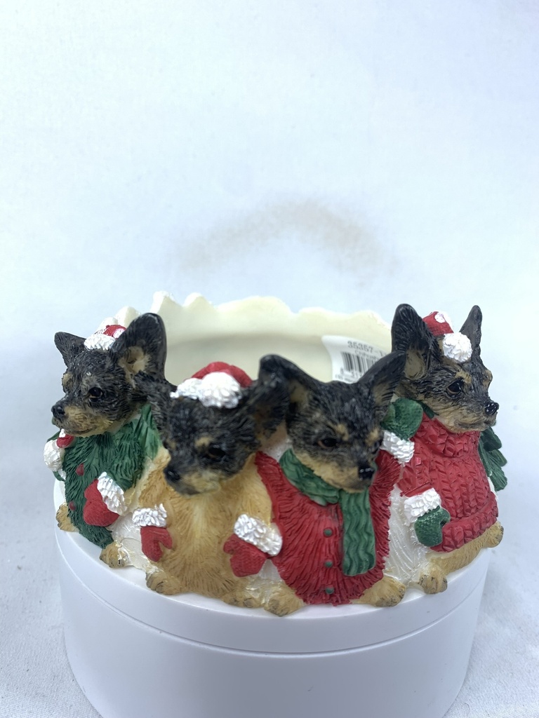 Chihuahua, black candle topper (Ceramic)