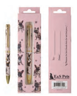 French Bulldog, Pink Ball Point Pen