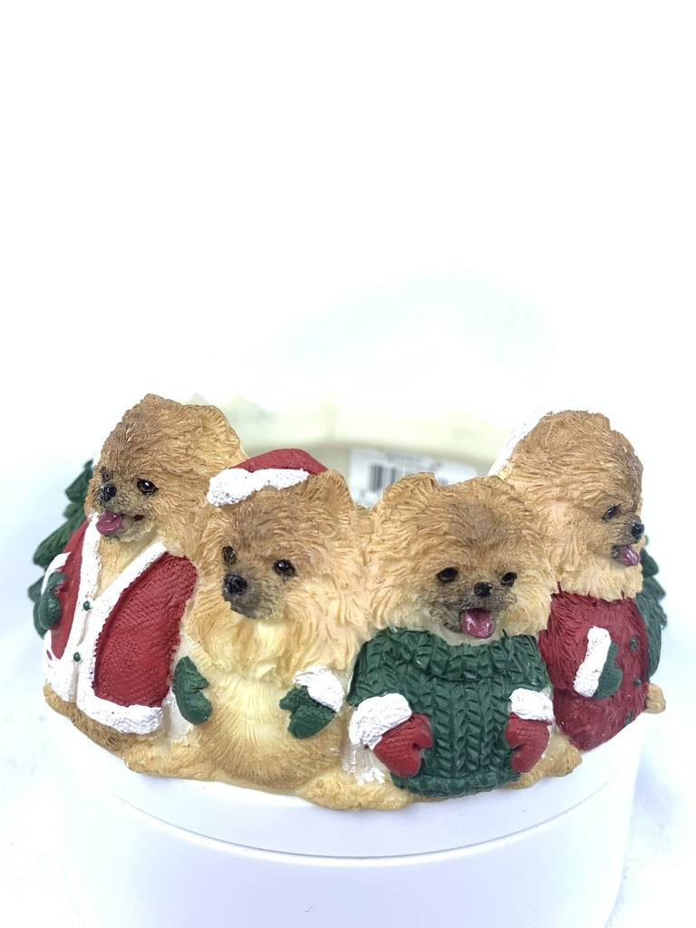 Pomeranian candle topper (Ceramic)