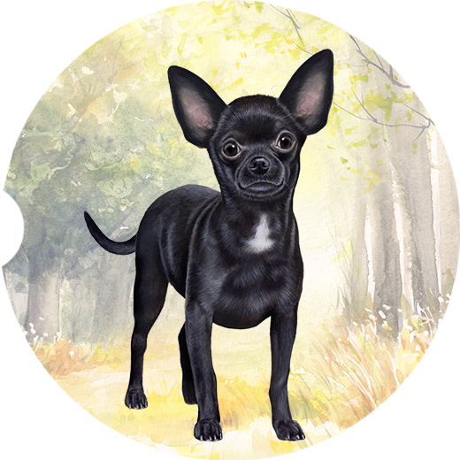 Chihuahua_Black coasters car (Face)