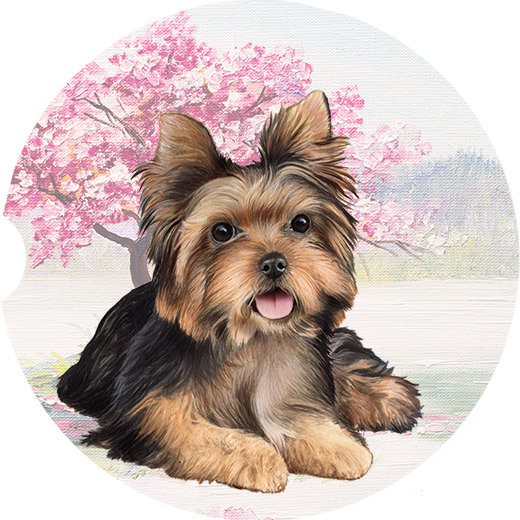 Yorkshire Terrier coasters car (Sitting)