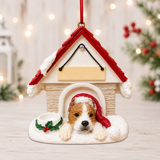 [35355-26a] Pit Bull Doghouse ornament