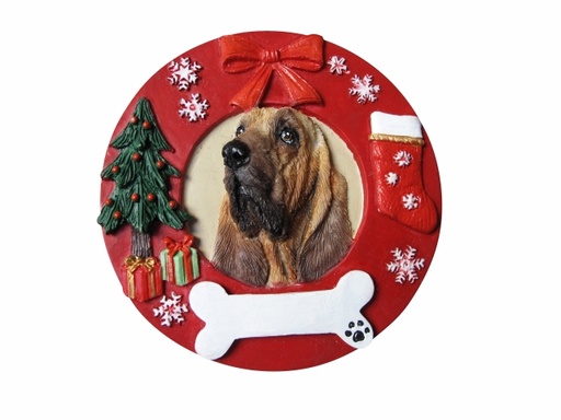 [331-59] Bloodhound Circle-Shaped ornament