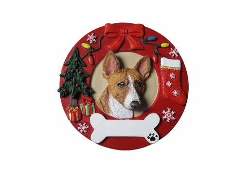 [331-91] Basenji Circle-Shaped Ornament
