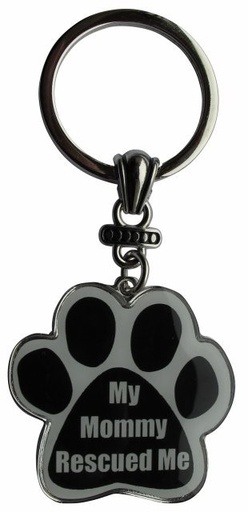 [KC-209] My mommy rescued me Keychains, paw shaped