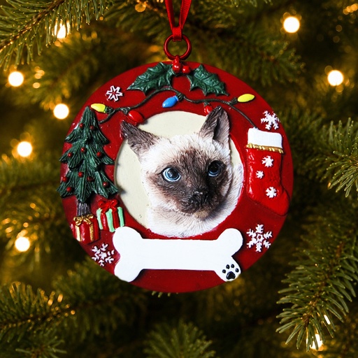 [332-7] Siamese Cat Circle- Shaped Ornament