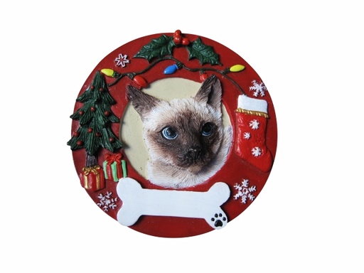 [332-7] Siamese Cat Circle- Shaped Ornament