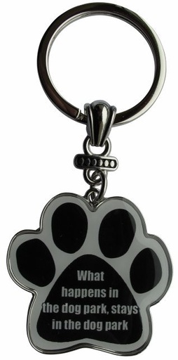 [KC-156] What happens in the dog park, stays in the dog park Keychains, paw shaped