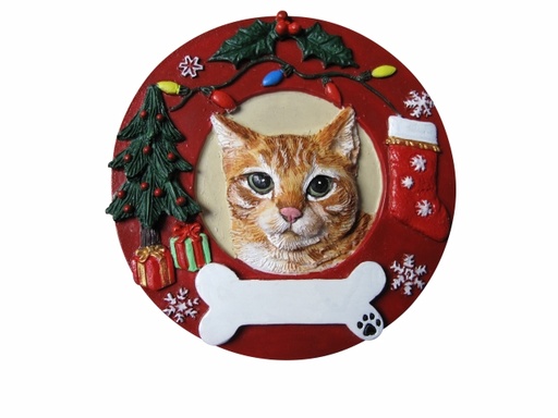 [332-8] Tabby, orange Circle- Shaped Ornament