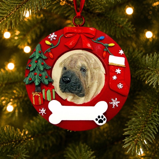 [331-36] Sharpei  Circle-Shaped Ornaments