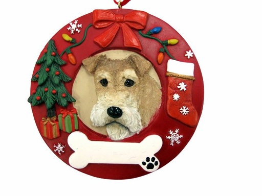 [331-56] Wire Fox Terrier  Circle-Shaped Ornaments