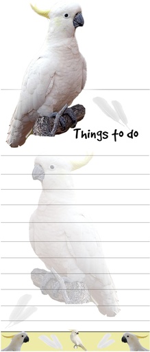 [403-42] Cockatoo Notepads, Magnetic Tall Die-Cut
