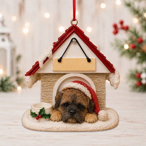 [35355-71] Boxer, Doghouse ornament