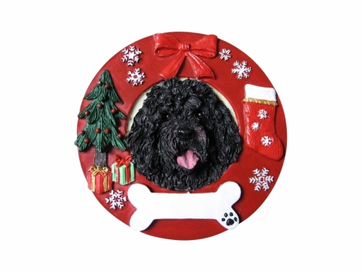 [331-137] Portugese Water Dog Circle- Shaped Ornament